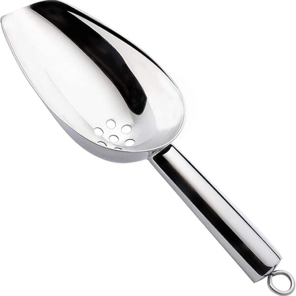 Ice scoop with holes