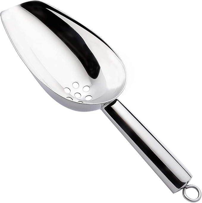 Ice scoop with holes